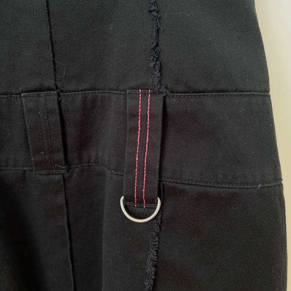 EDC by Esprit Thrashed Black Punk Goth Mini Dress Sz Small Zipper Frayed Rocker - Picture 6 of 15